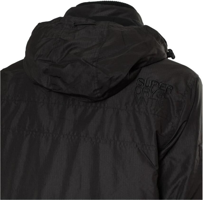 Superdry Bomberjack met Capuchon in Effen Kleur Black Heren