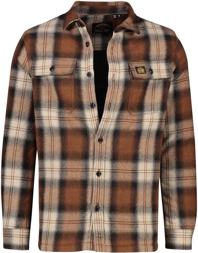 Superdry Rustieke Amerikaanse Wollen Overhemd Brown Heren