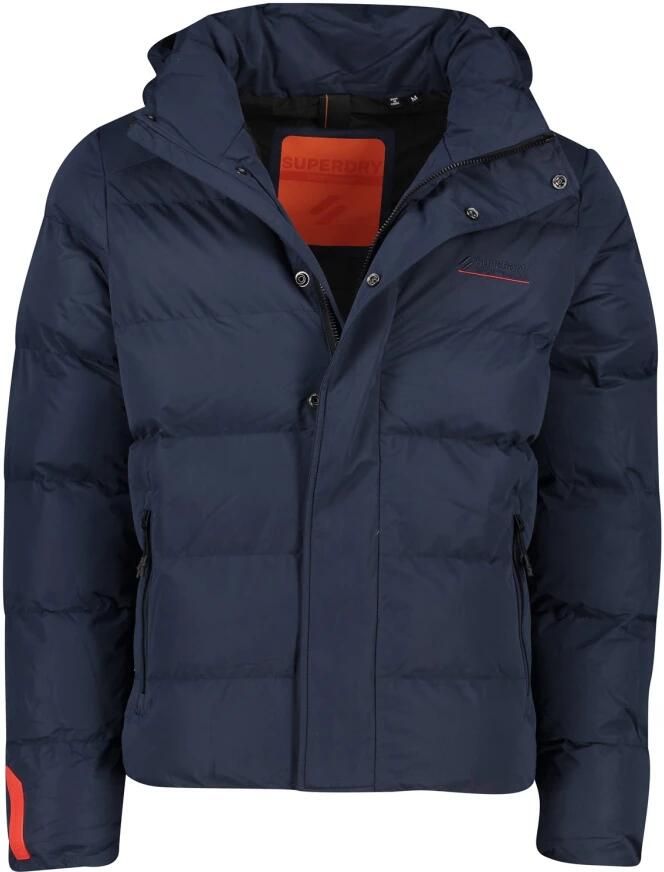 Superdry Donkerblauwe winterjas met rits en knoop Blue Heren