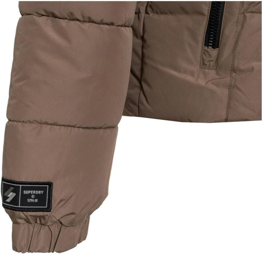 Superdry Gewatteerde jas HOODED SPORTS PUFFR JACKET met contrastkleurig borduursel