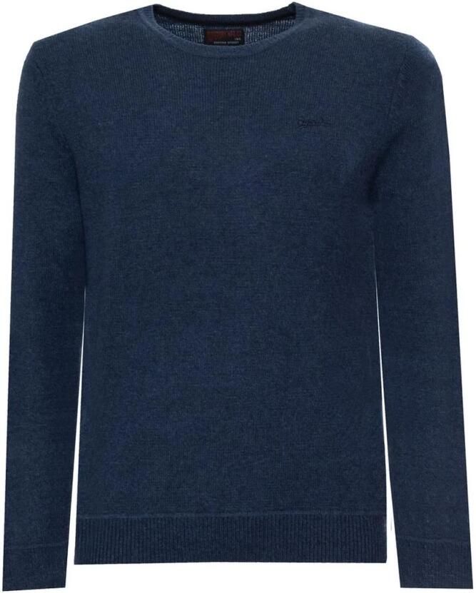 Superdry Essential Slim Fit Crew Jumper in Blauw Blue Heren