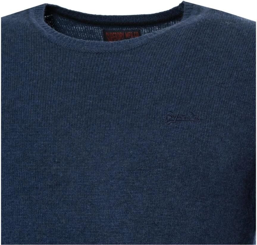 Superdry Essential Slim Fit Crew Jumper in Blauw Blue Heren - Foto 2