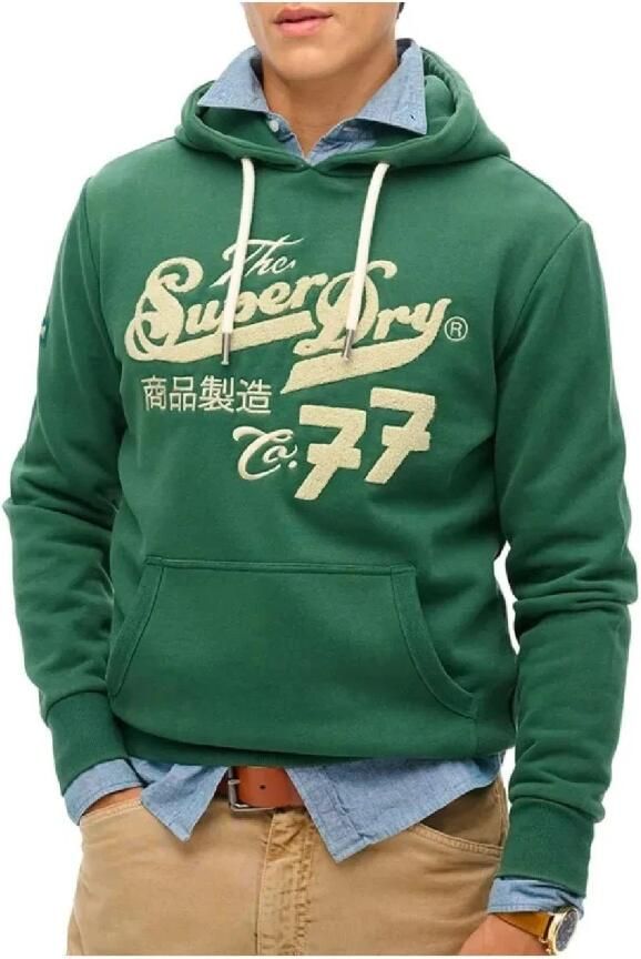 Superdry Geborduurde Sweater voor Dagelijks Comfort Green Heren - Foto 3