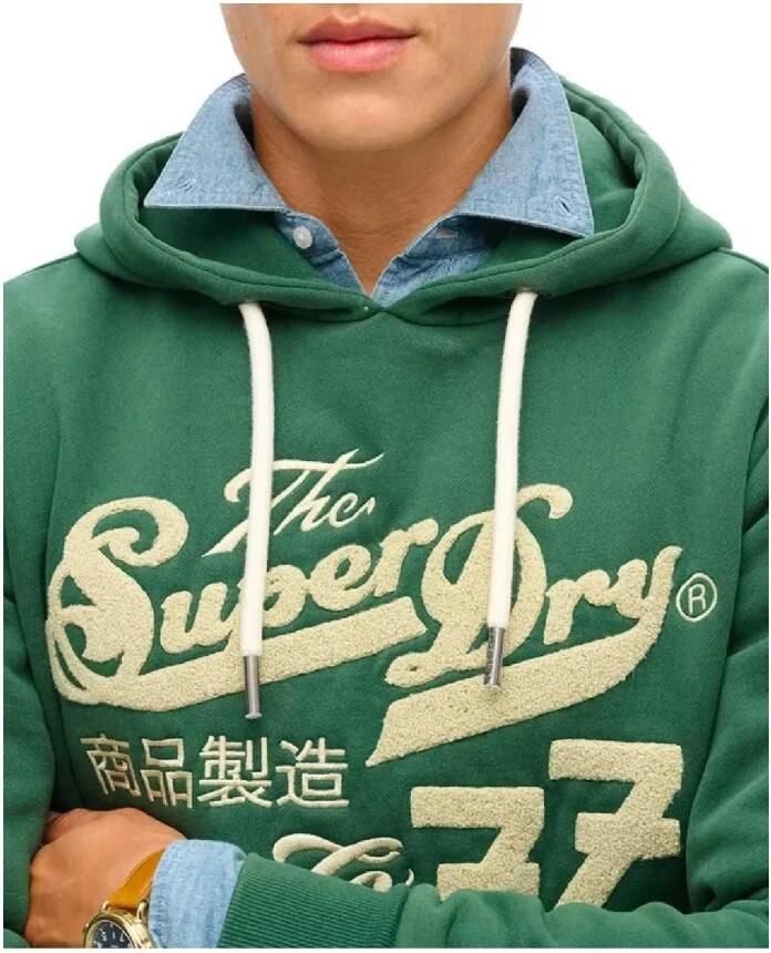 Superdry Geborduurde Sweater voor Dagelijks Comfort Green Heren - Foto 2
