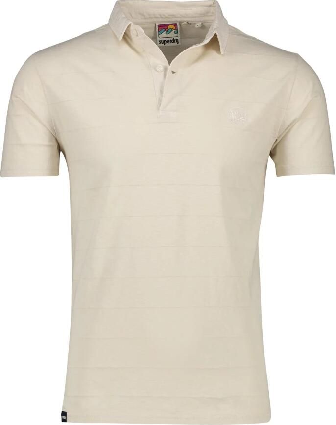 Superdry Gestreept poloshirt korte mouw beige Heren