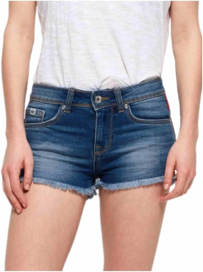 Superdry Korte spijkerbroek Blauw Dames