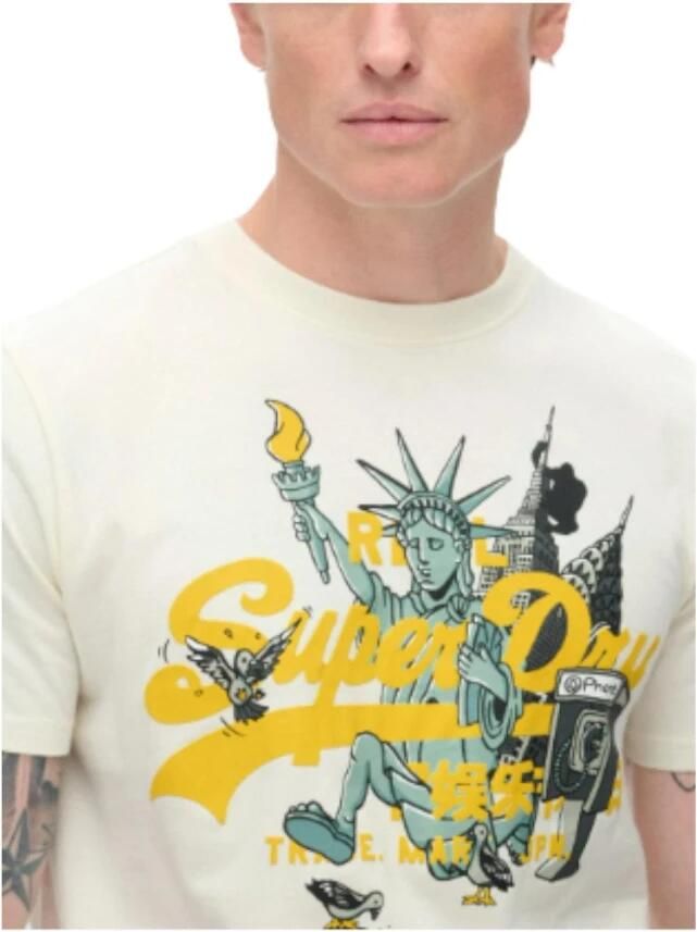 Superdry New York Grafisch T-shirt White Heren