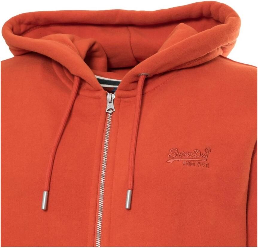 Superdry Oranje Zip Hoodie Katoen-Polyester Sweatshirt Orange Heren