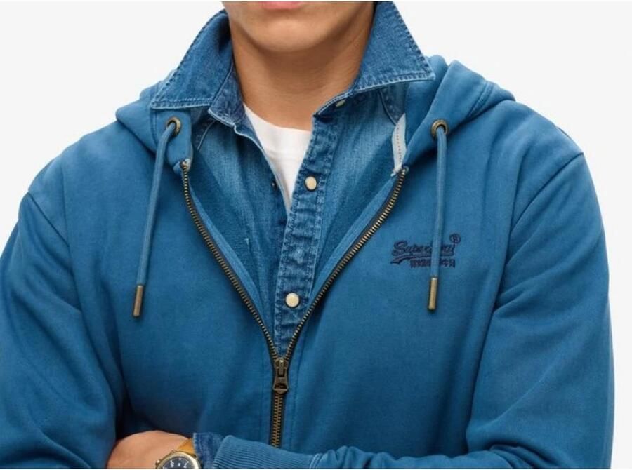 Superdry Ritssluiting Hoodies voor Mannen en Vrouwen Blue Heren - Foto 4