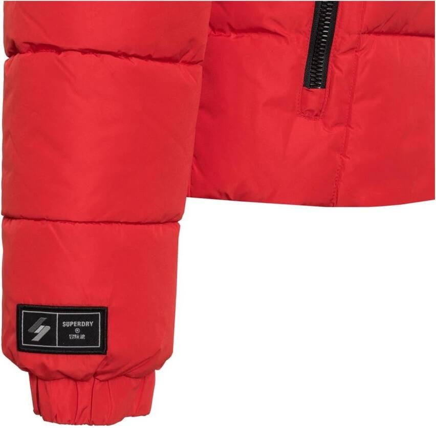 Superdry Gewatteerde jas HOODED SPORTS PUFFR JACKET met contrastkleurig borduursel