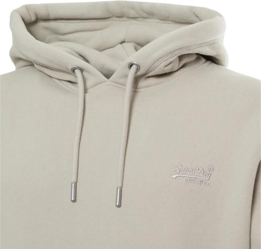 Superdry Solide Hoodie met Logo Zak Gray Heren