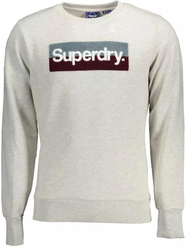 Superdry Grijze Sweatshirt met lange mouwen en ronde hals Geborduurd logo Gray Heren