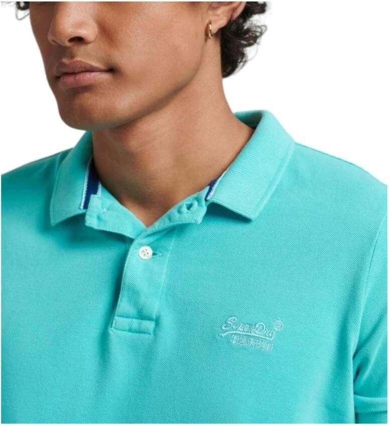 Superdry Poloshirt met logostitching model 'VINT DESTROY'
