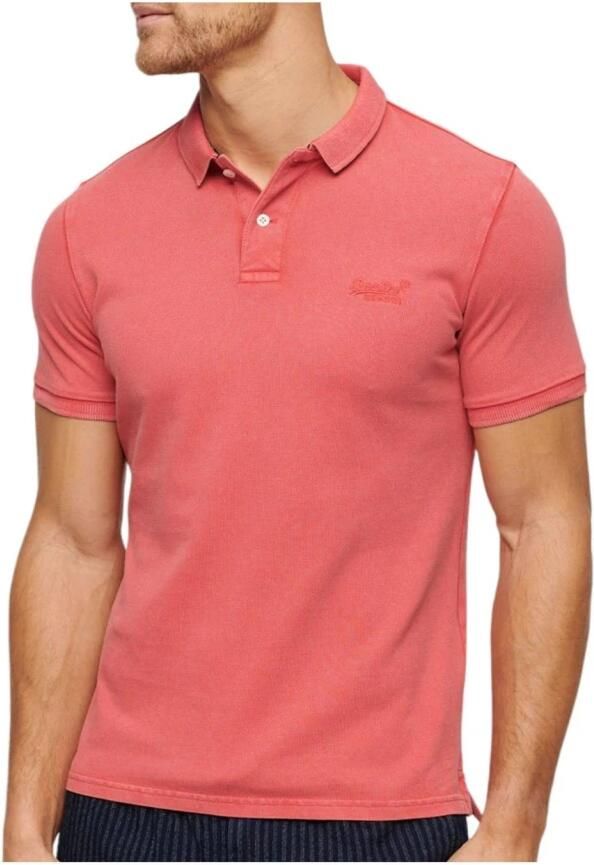 Superdry regular fit polo Destroyed raspberry pink - Foto 4