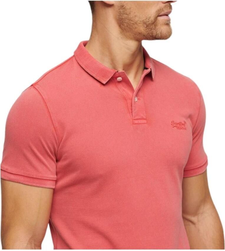 Superdry regular fit polo Destroyed raspberry pink - Foto 2