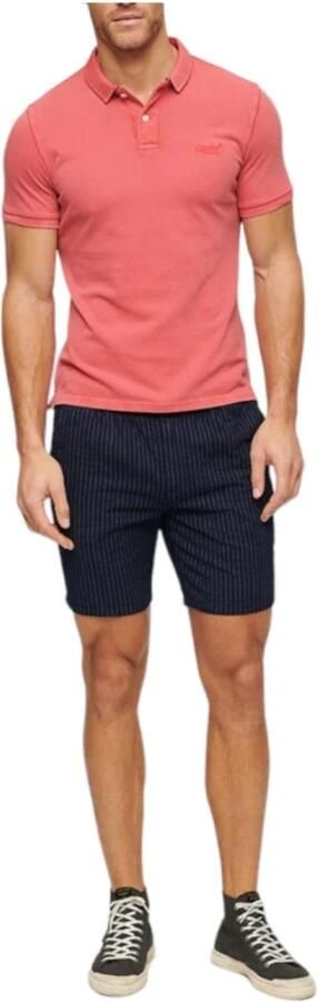 Superdry regular fit polo Destroyed raspberry pink - Foto 3