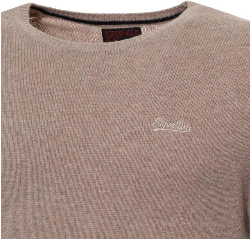 Superdry gebreide trui met wol en logo birch brown marl - Foto 2