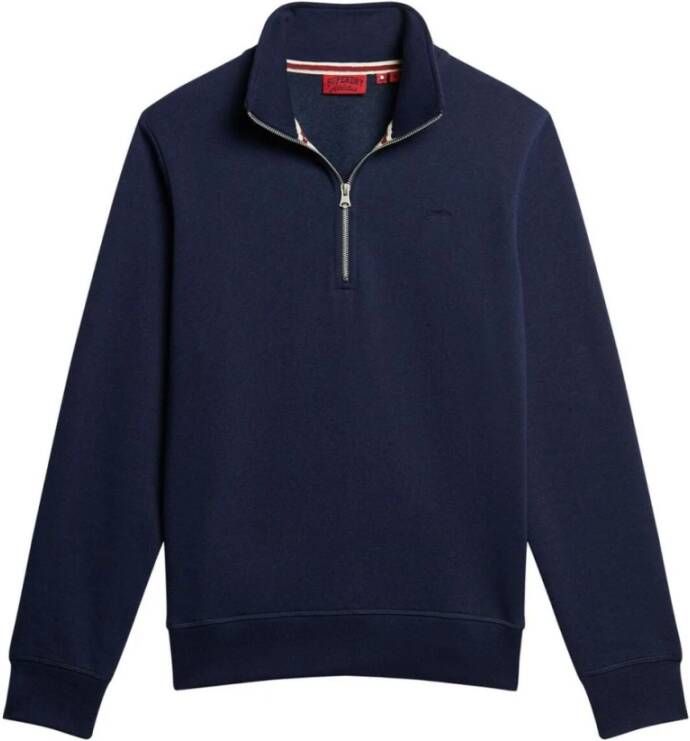 Superdry Klassieke Zip-Up Sweater Blauw Heren