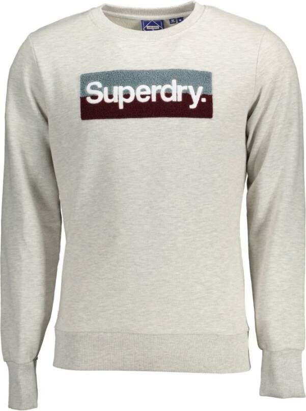 Superdry Grijze Sweatshirt met lange mouwen en ronde hals Geborduurd logo Gray Heren - Foto 2