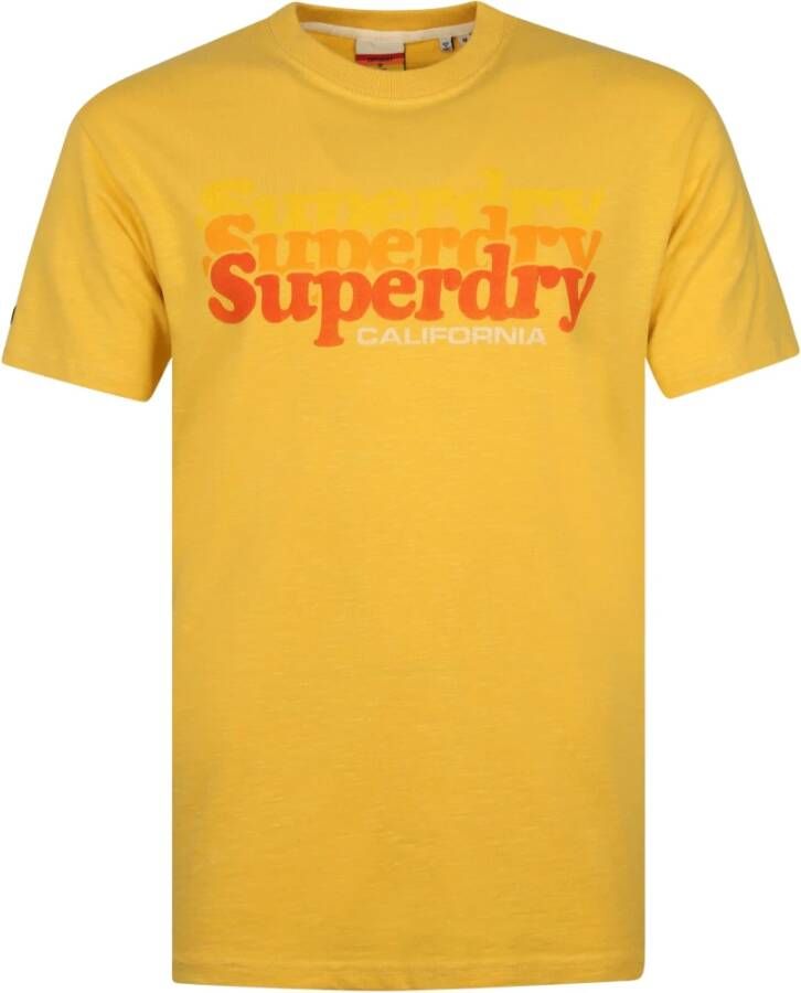 Superdry T-shirt Geel Heren