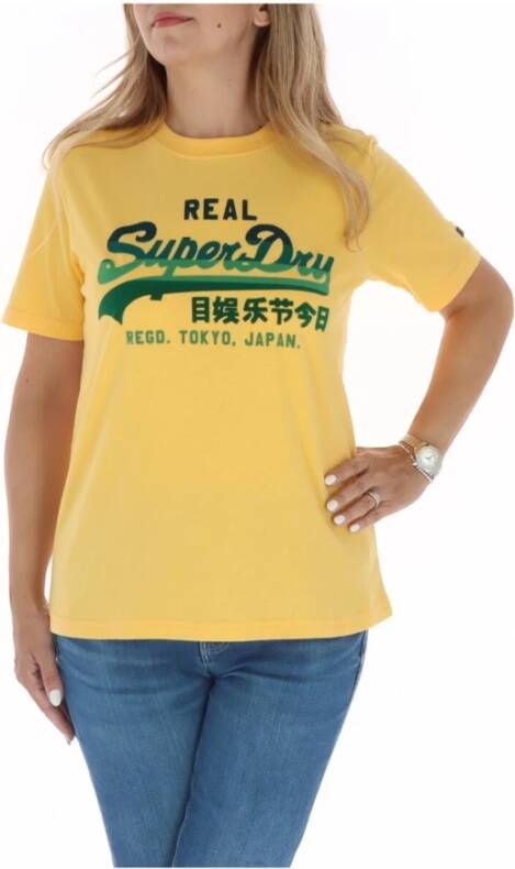 Superdry T-Shirts Geel Dames