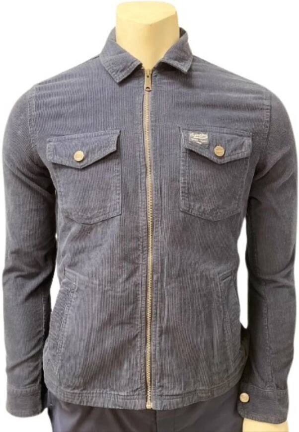 Superdry Vintage Micro Cord Overshirt Blauw Heren