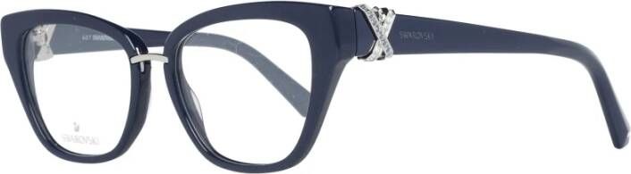 Swarovski Stijlvolle Blauwe Kunststof Optische Monturen Blue Dames