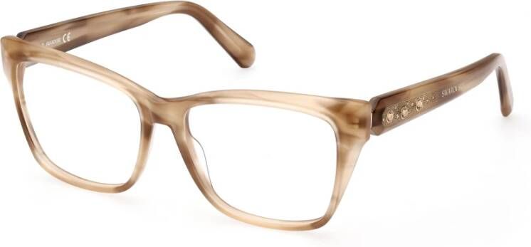 Swarovski Elegante Bruine Kunststof Montuur Bril Brown Dames