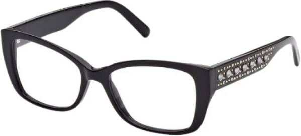 Swarovski Zwarte Glanzende Montuur Stijlvolle Bril Black Unisex