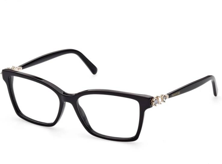 Swarovski Zwarte Glanzende Montuur Stijlvolle Bril Black Unisex
