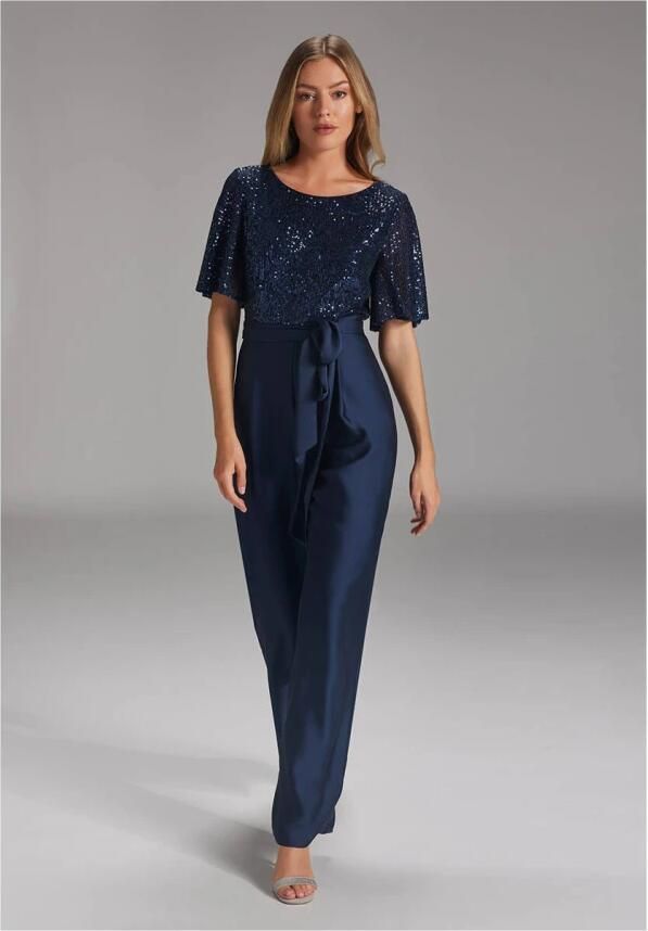 Swing Elegante Jumpsuit met Strikceintuur Blue Dames - Foto 3