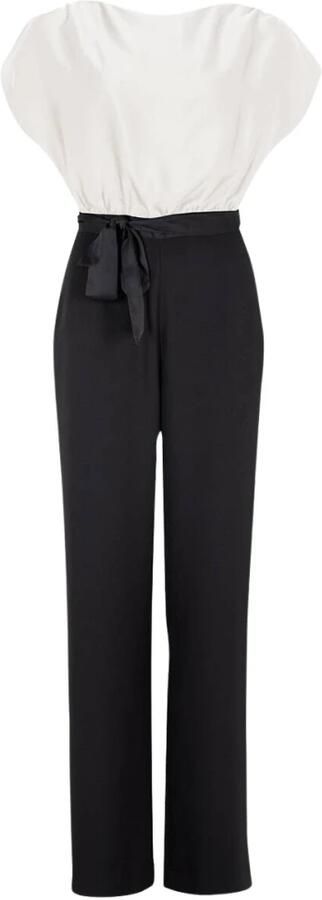 Swing Elegante Zwart en Wit Jumpsuit Black Dames