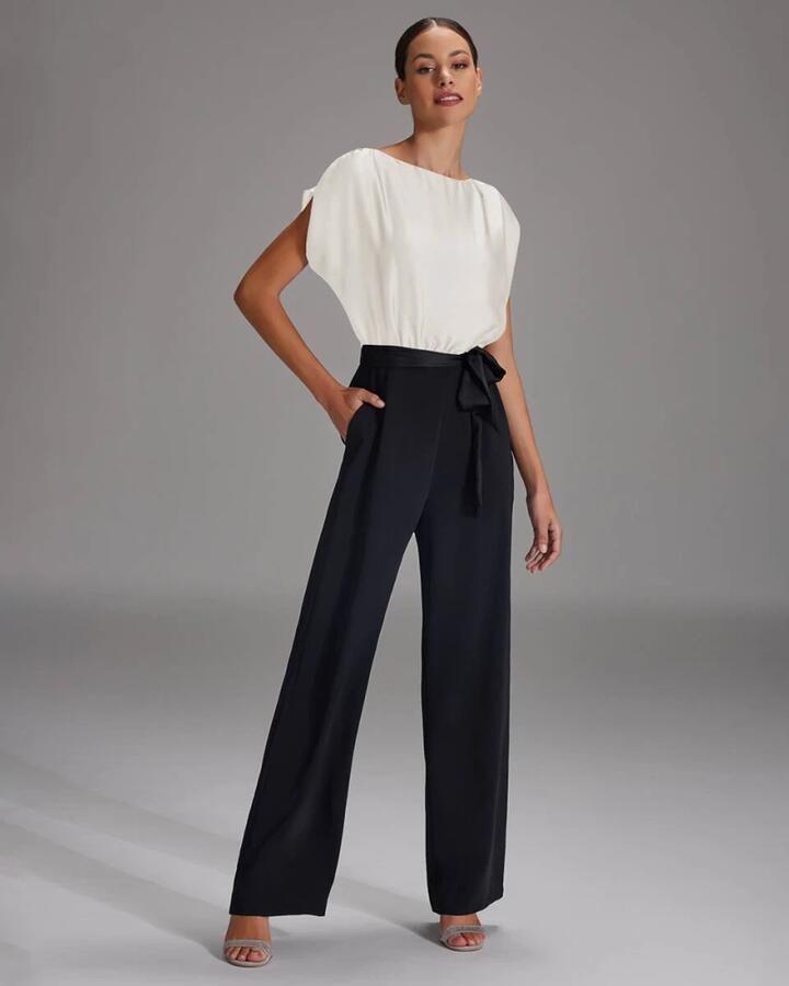 Swing Elegante Zwart en Wit Jumpsuit Black Dames - Foto 3