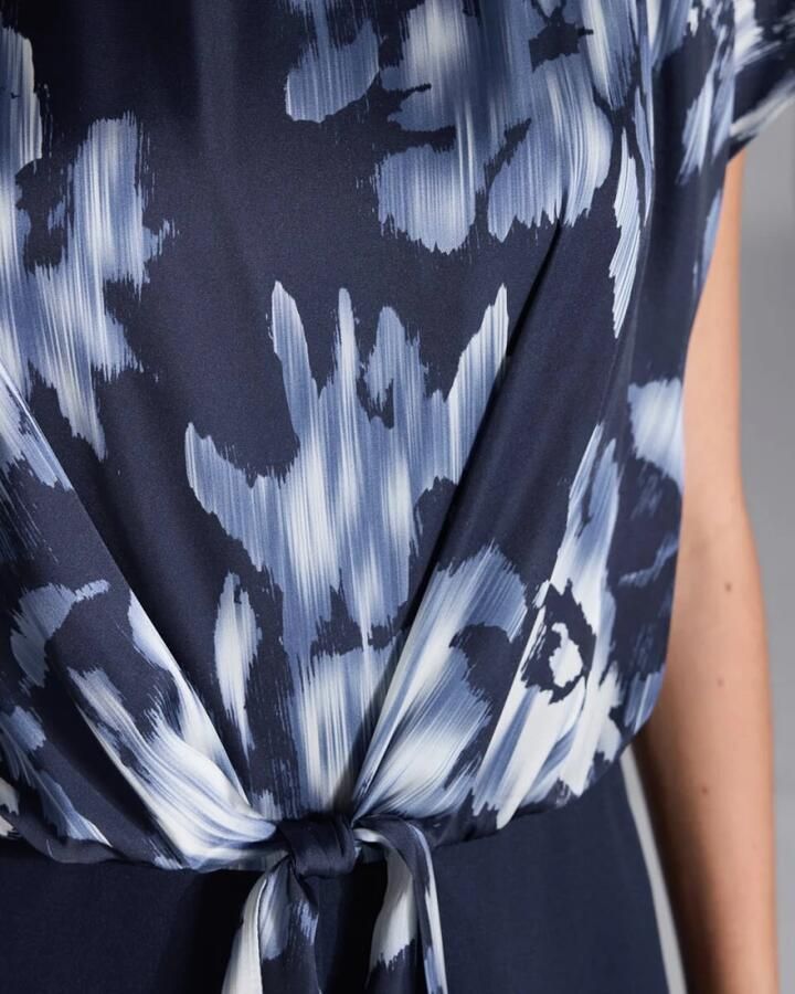 Swing Gedrukte Satijnen Top Jumpsuit Blue Dames - Foto 4