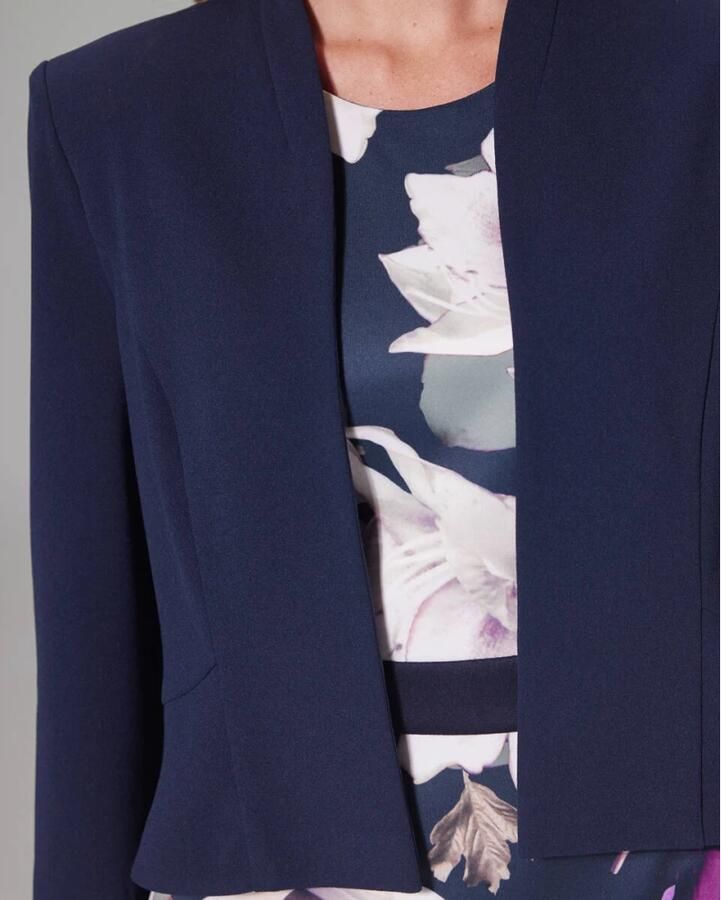 Swing Getailleerde Jersey Crepe Jas Blue Dames - Foto 2