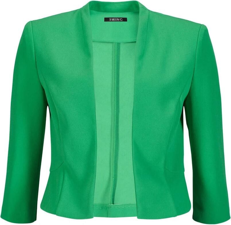 Swing Getailleerde Jersey Crepe Jas Green Dames