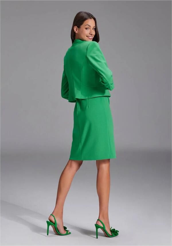 Swing Getailleerde Jersey Crepe Jas Green Dames - Foto 3