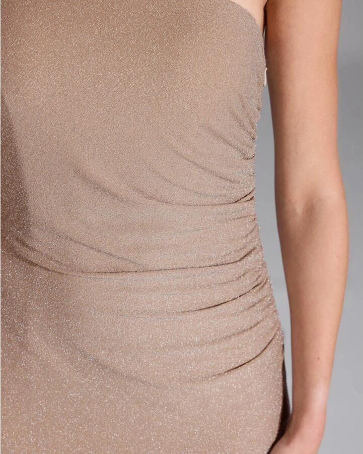 Swing Glitter One Shoulder Avondjurk Beige Dames