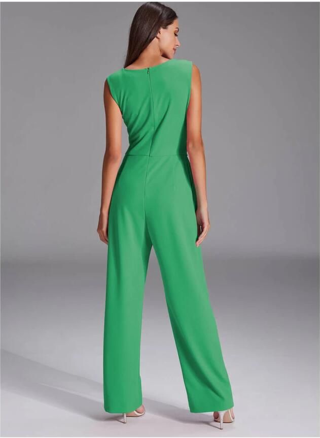 Swing Jersey Cr pe Jumpsuit met Draping Green Dames - Foto 3