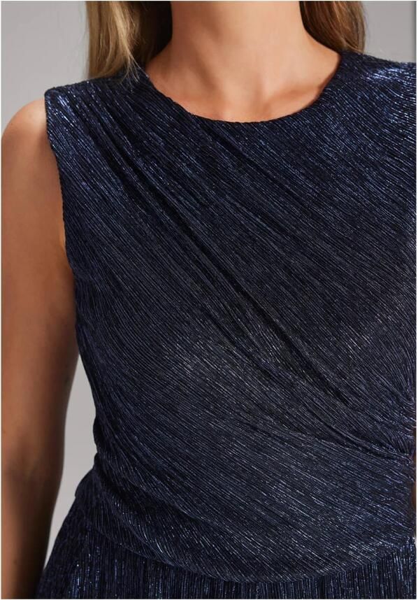 Swing Plissé Lurex Jumpsuit Blue Dames - Foto 2