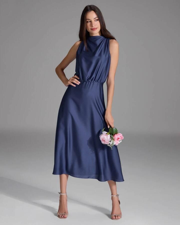 Swing Cocktailjurk met opstaande kraag - Foto 2