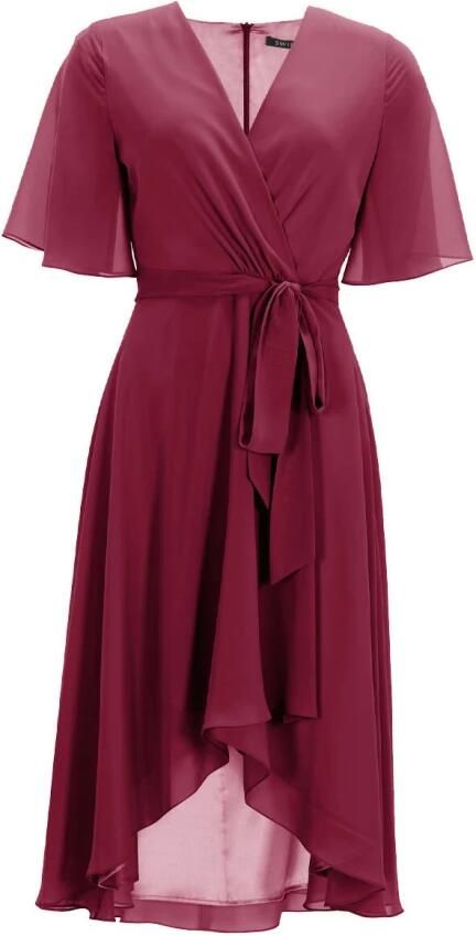 Swing Wikkelsjaal van chiffon met V-hals Red Dames - Foto 4