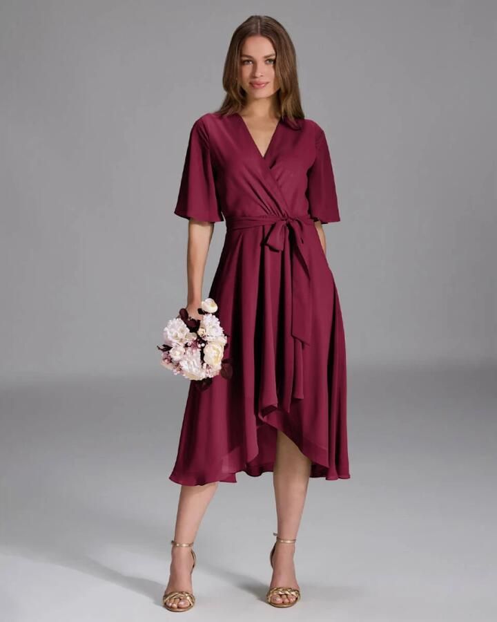 Swing Wikkelsjaal van chiffon met V-hals Red Dames - Foto 2