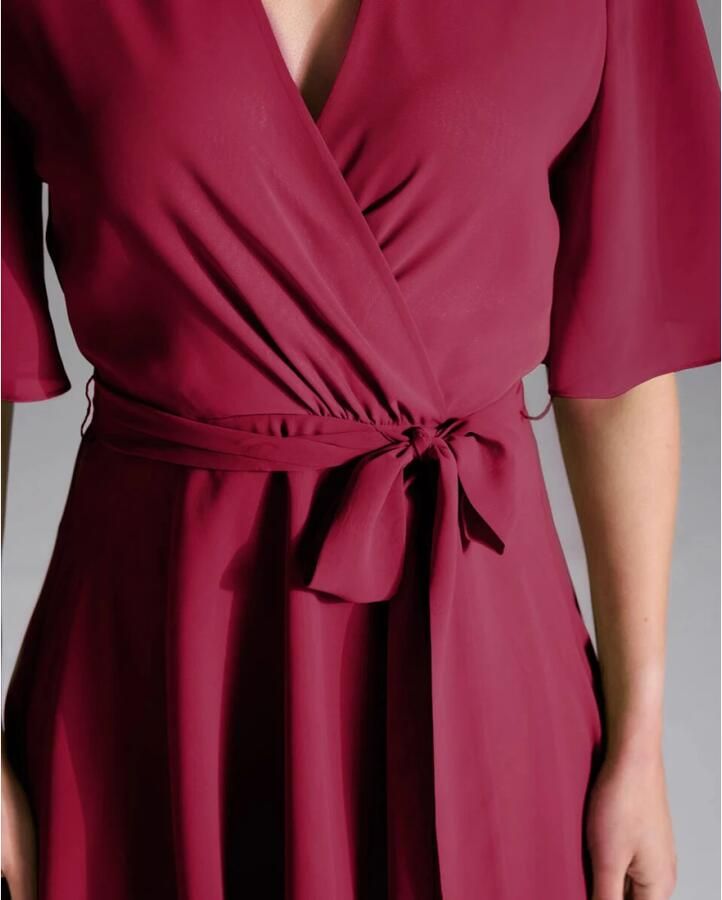 Swing Wikkelsjaal van chiffon met V-hals Red Dames