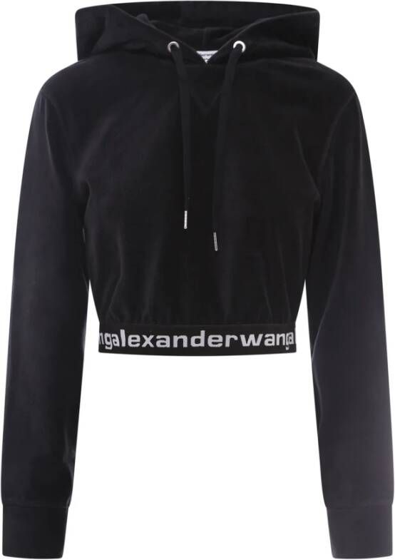 Alexander wang Corduroy sweatshirt met capuchon Zwart Dames