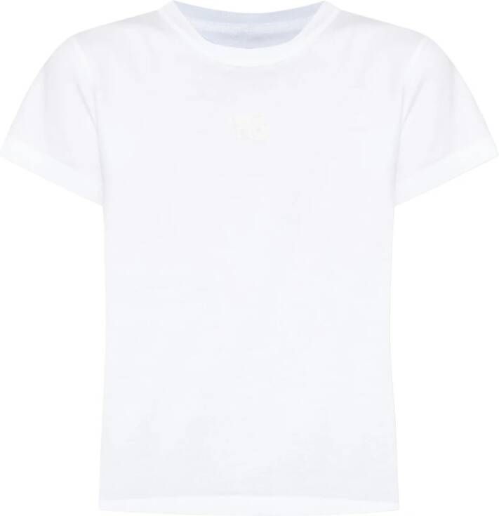 Alexander wang Witte Katoenen Logo Print T-Shirt White Dames