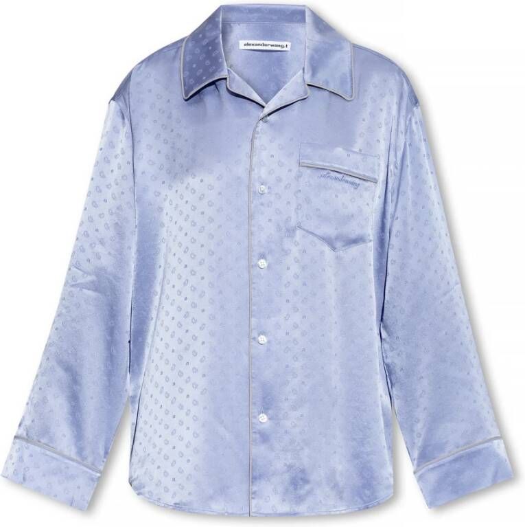 T by Alexander Wang Zijden shirt Blauw Dames