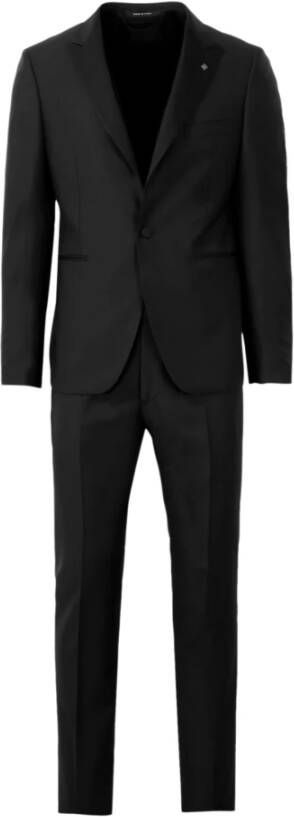 Tagliatore Aangepaste suit met enkele borsten Zwart Heren