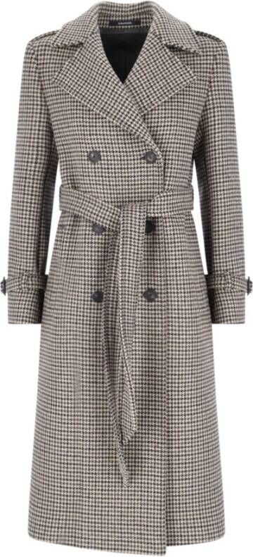 Tagliatore Belted Coats Beige Dames