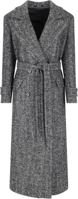 Tagliatore Belted Coats Grijs Dames